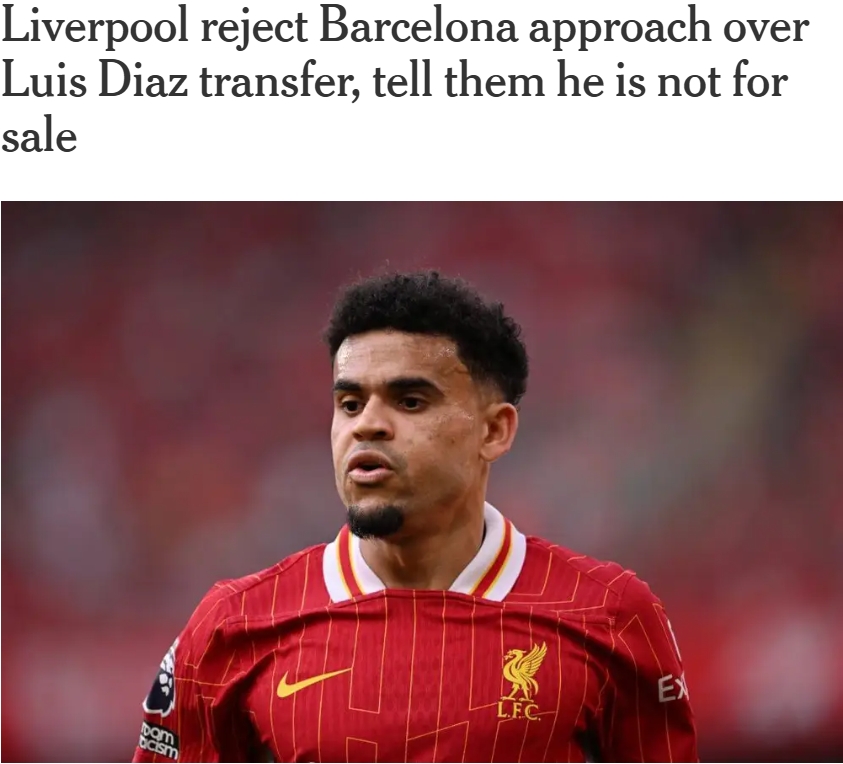 不賣！DO：利物浦拒絕巴薩對迪亞斯的轉會接觸，告知他是非賣品