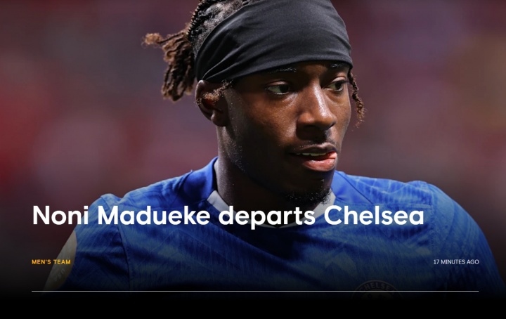 切爾西官網(wǎng)發(fā)文告別馬杜埃凱：感謝你的付出，祝未來一切順利