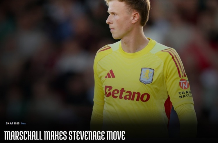 維拉官方：22歲門將馬紹爾轉(zhuǎn)會加盟英甲斯蒂文尼奇