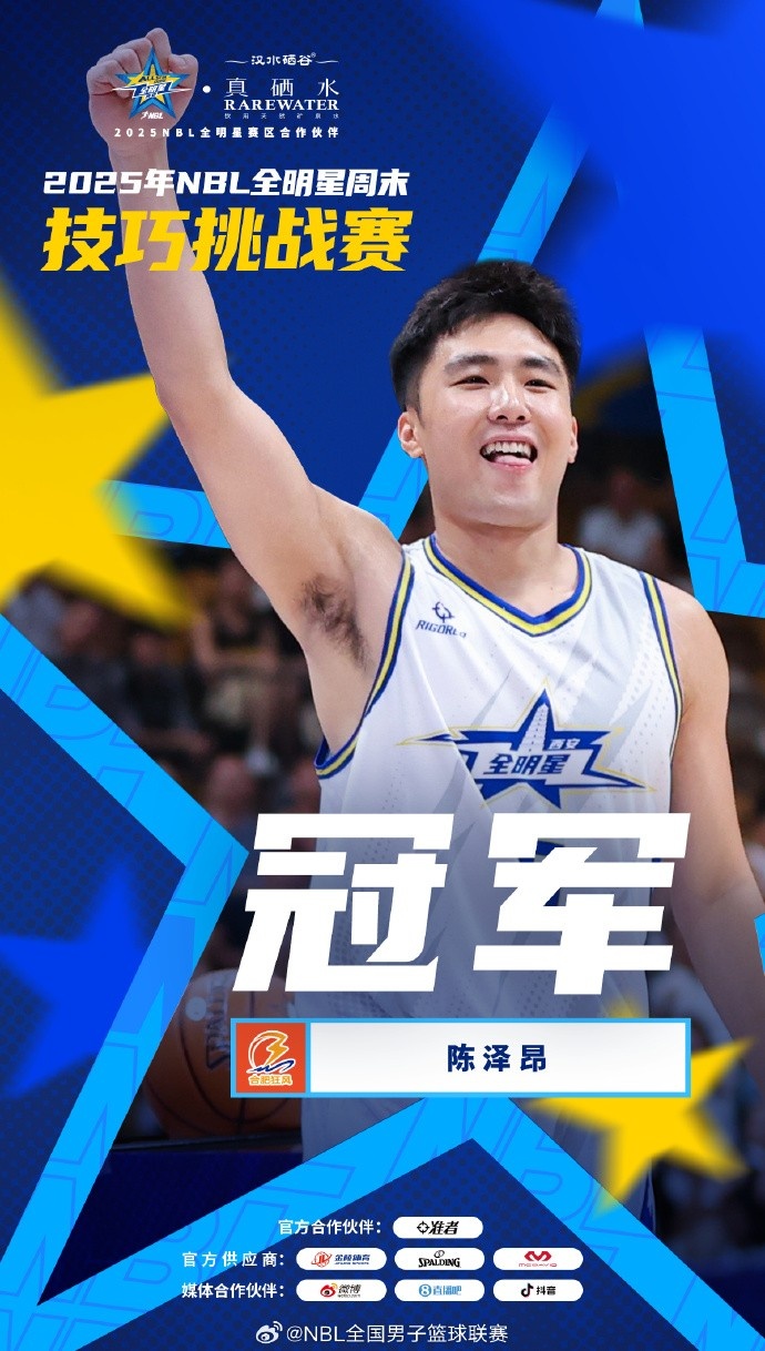 來自合肥狂風(fēng)峻茂的陳澤昂奪得本屆NBL技巧挑戰(zhàn)賽冠軍