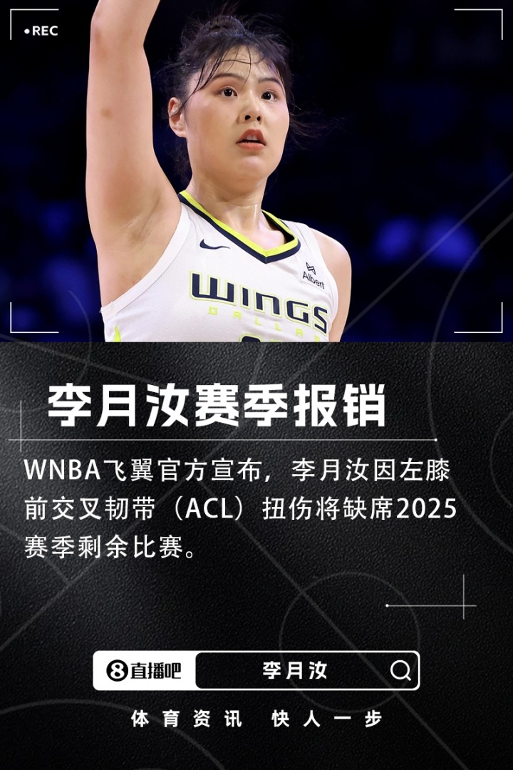 ??飛翼官方：李月汝因左膝前交叉韌帶扭傷賽季報銷