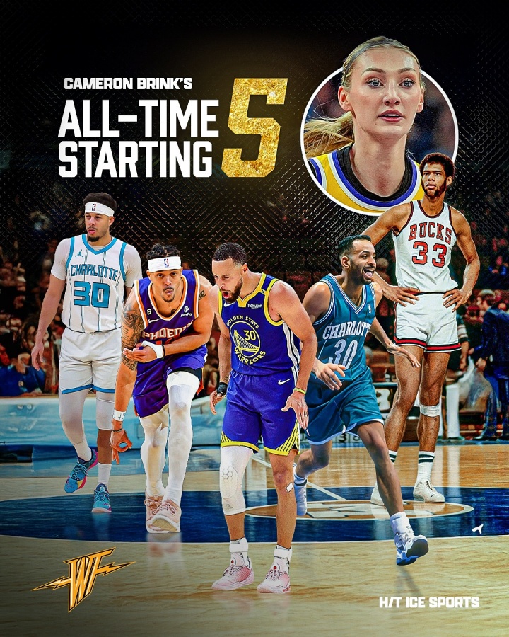 什么水平？布林克的GOAT陣容：3個庫里+1個姐夫+1個賈巴爾