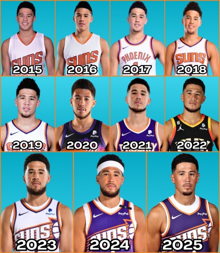 2015-2025歷年媒體日照片！布克眼中的光芒在逐漸褪去