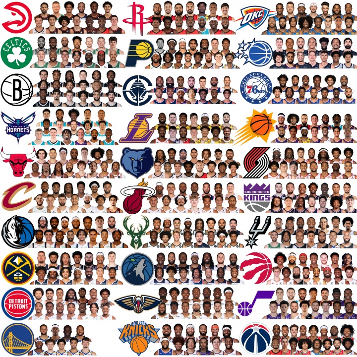 勇士亮了！NBA30隊最新完整陣容大圖來了！看看你的主隊！
